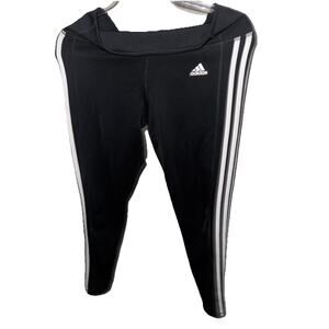 Adidas Women’s Black Climacool Leggings Size M 3-Stripes Athletic